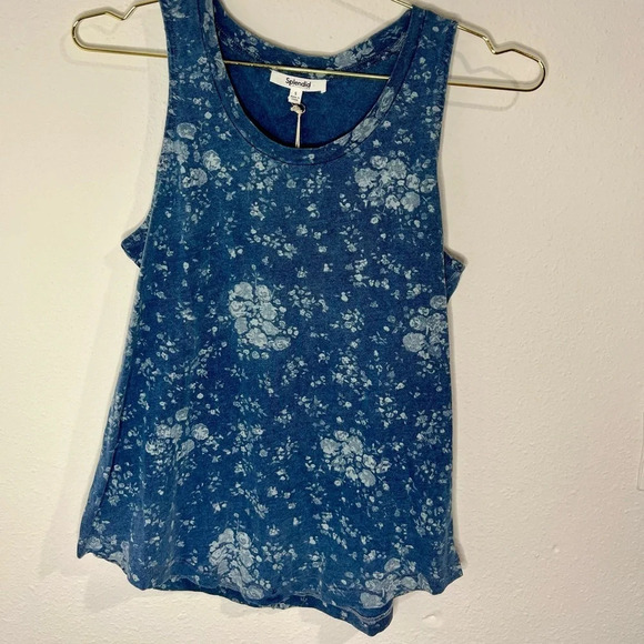 🆕 Splendid Blue Floral Tank Top - Picture 1 of 11
